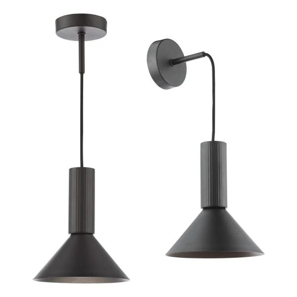 Loftowa lampa wisząca Ragnar RAG0122 do jadalni stożek czarny