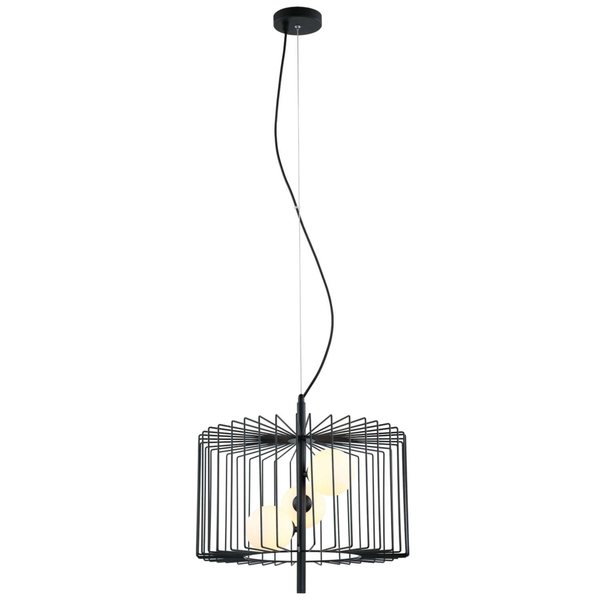 LAMPA wisząca DAREN MDM-3937/3 BK Italux metalowa OPRAWA klatka druciana zwis czarny