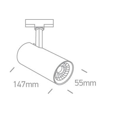 Sufitowa lampa szynowa trójfazowa TORN MYL.00087 LED 9,5W 3000K biała