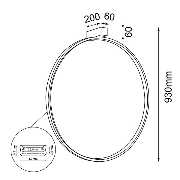 Ścienny kinkiet Agaro 4315 Shilo LED 27W 4000K ring do pokoju złoty