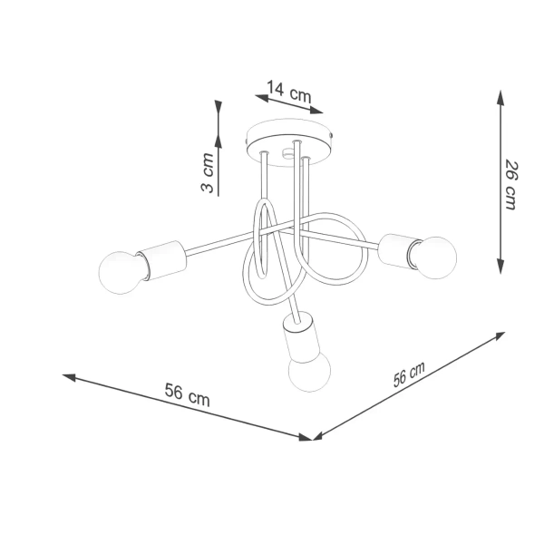 Skandynawska lampa sufitowa EMBER SL.1477 drewniana czarna