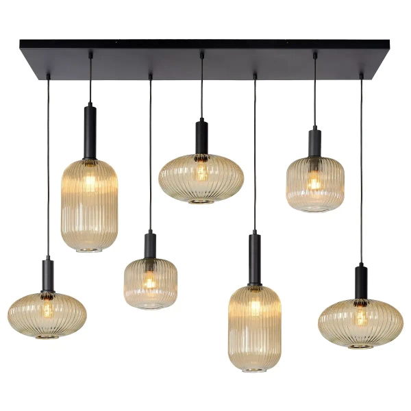 Loftowa lampa zwisowa Maloto 45386/07/62 Lucide molekuły szklane czarne