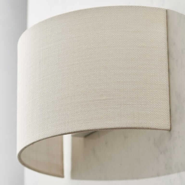 Ścienny kinkiet Obi 70334 Endon półokrągły metal tkanina biały