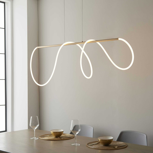 Zwisowa lampa Attalea 97629 Endon LED 43W 3000K wąż świetlny złota
