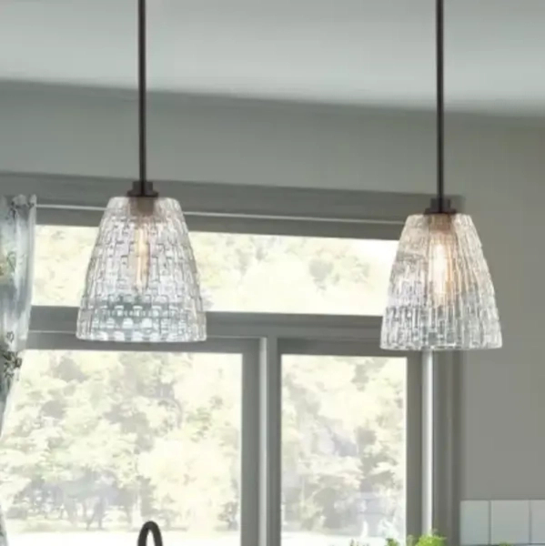Szklana wisząca lampa Windsor 1xE27 czarna do salonu przezroczysta fasetowana ELS-WINDSOR-P-BLK