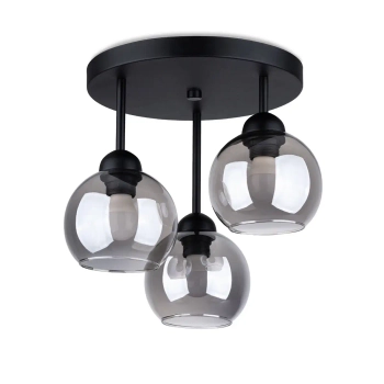 Potrójna lampa sufitowa ALINO SL.1140 kule przydymione czarne