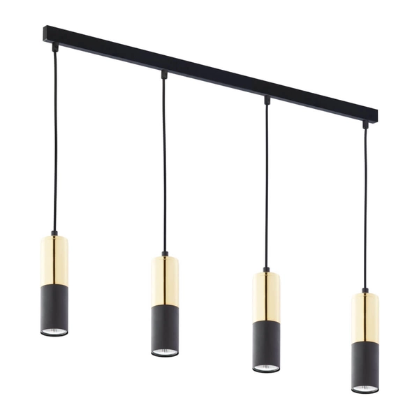 Potrojna lampa wisząca Elit 4367 TK Lighting sople loftowa tuba czarna złota