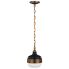 Szklana lampa wisząca Cadence FE-CADENCE-1P-MB do salonu mosiądz