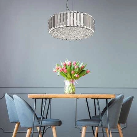 Lampa wisząca PRINCE P0360-05B-F4AC kryształowa glamour przezroczysty