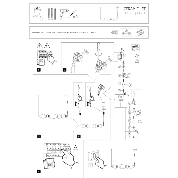 Jadalniana lampa wisząca CERAMIC 11699 LED 26W 3000K biała szara