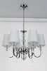 Wisząca lampa glamour do salonu CHARLOTTE P0109 metal tkanina chrom