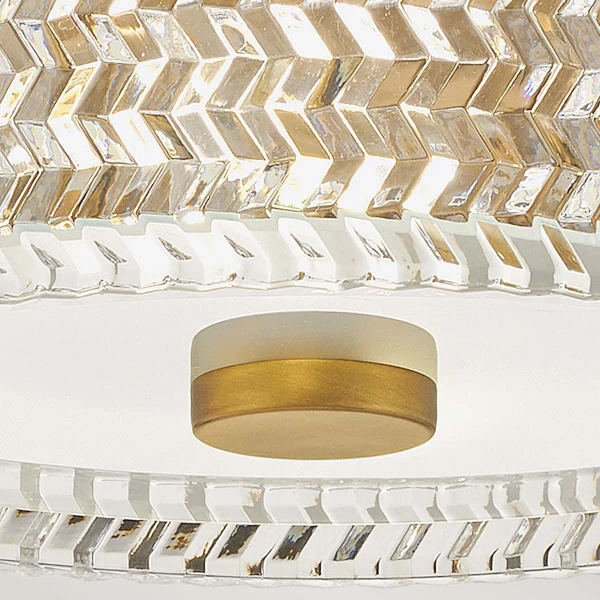 Okrągła lampa sufitowa Elle HK-ELLE-F-S-HB do salonu kryształowa mosiądz