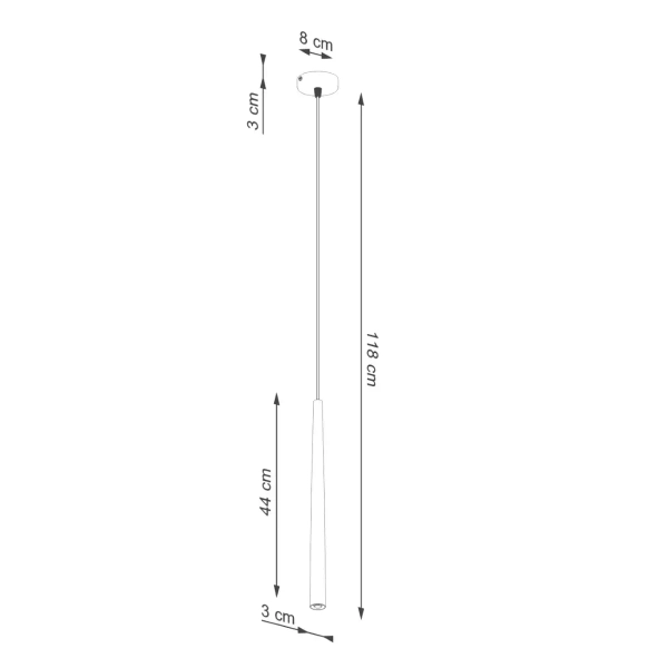 Podłużna lampa wisząca BLISS SL.1462 sopel tuba czarna