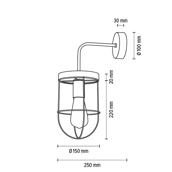 Lampa ścienna NETUNO 9201517104 drewniana druciany drewno złoty