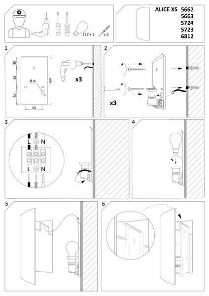 Kinkiet LAMPA ścienna ALICE 5663 Nowodvorski klasyczna OPRAWA abażurowa kremowy biały
