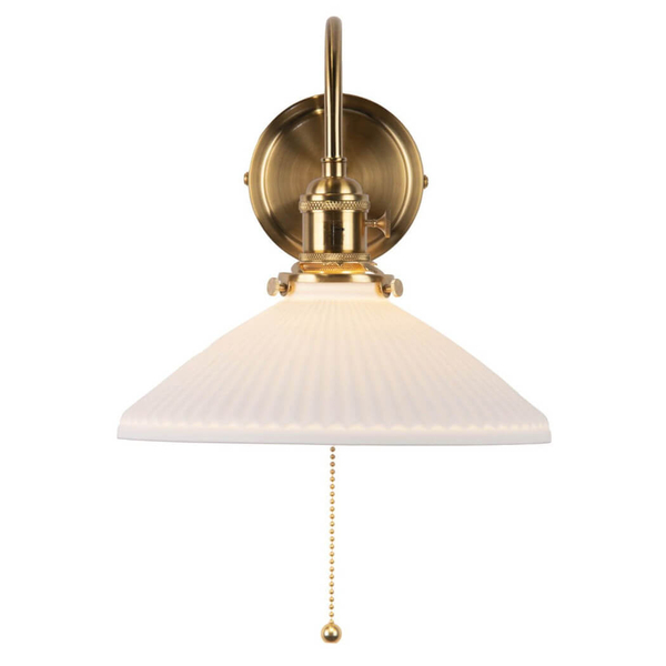 Ścienna lampa do sypialni Hadano HAD0740-10 ceramiczna mosiądz biały