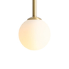 Przysufitowa lampa sufitowa PINNE 1080PL_G40_S kula szklana biała złota