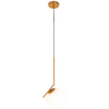 LAMPA wisząca CONDI MDM-7475/1-S-G MDECO modernistyczna OPRAWA szklany ZWIS kula ball mosiądz biała