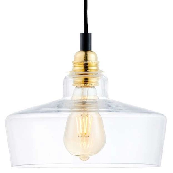 Wisząca LAMPA loftowa LONGIS 10876405 Kaspa skandynawska OPRAWA szklany ZWIS kaskada złota przezroczysta czarna