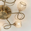 Szklana lampa sufitowa Aherne 73757 koraliki mosiądz przezroczysty