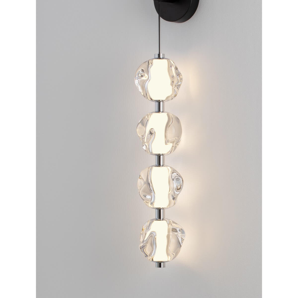 Ścienny kinkiet do sypialni CHEPEN LE44426 LED 17W 3000K glamour czarny chrom