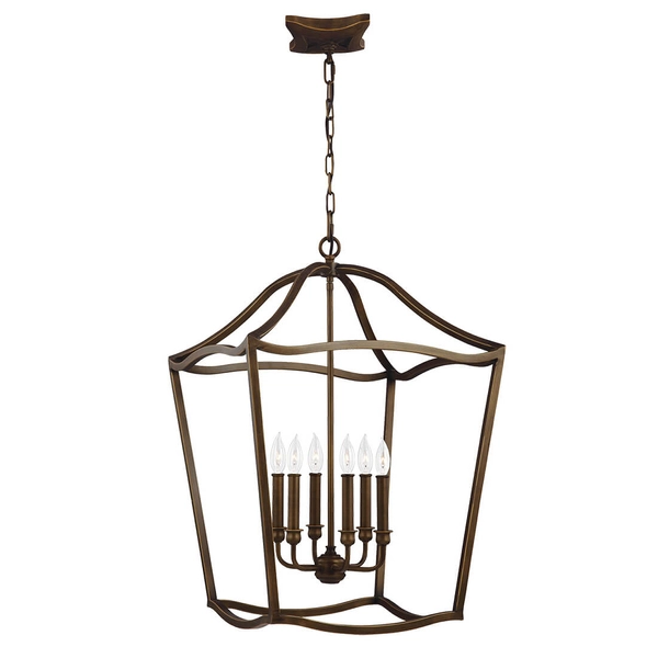 Metalowa lampa wisząca Yarmouth FE-YARMOUTH-6P retro mosiądz