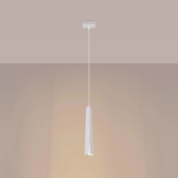 Pojedyncza lampa zwis Prysm SL.1397 Sollux tuba metalowa biała