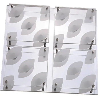 Plafon szklany GAMA 98-15085 kwadratowy do sypialni chrom