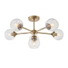 Sufitowa lampa szklana Allegra 103171 kule spiralne mosiądz