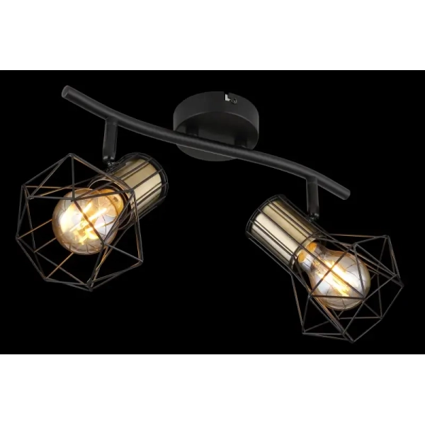 Sufitowa lampa druciana Priska 54017-2M czarna złota