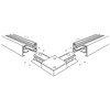 Szynoprzewodowe 1-fazowe złącze kątowe Tracer 4070 TK Lighting metalowe czarne