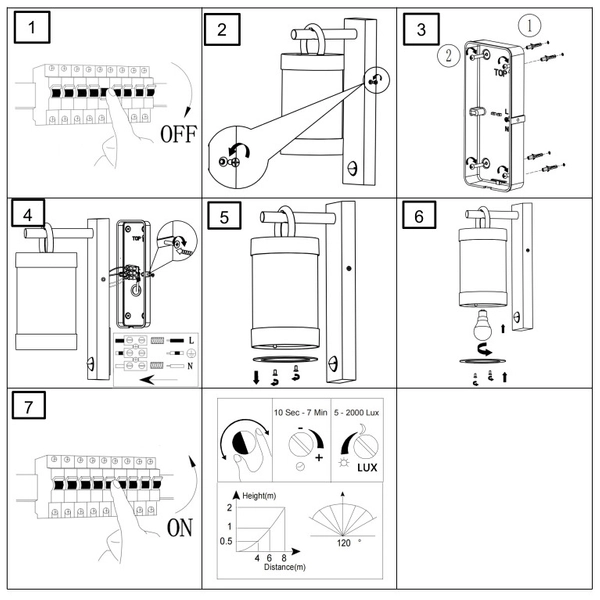 Elewacyjna LAMPA kinkiet CUSTYRA DL142204169 Trio metalowa OPRAWA ogrodowa tuba zewnętrzna z czujnikiem IP44 antracytowa