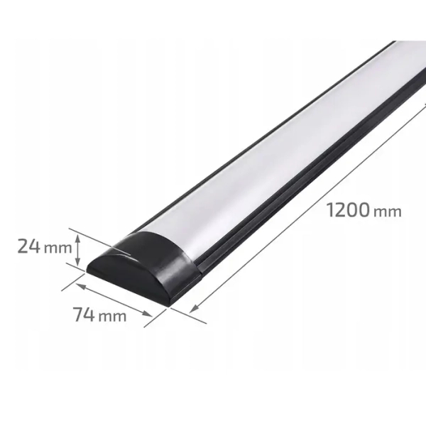 Świetlówka natynkowa lampa czarna 120cm 36W 6000K podłużna do warsztatu SLP2935