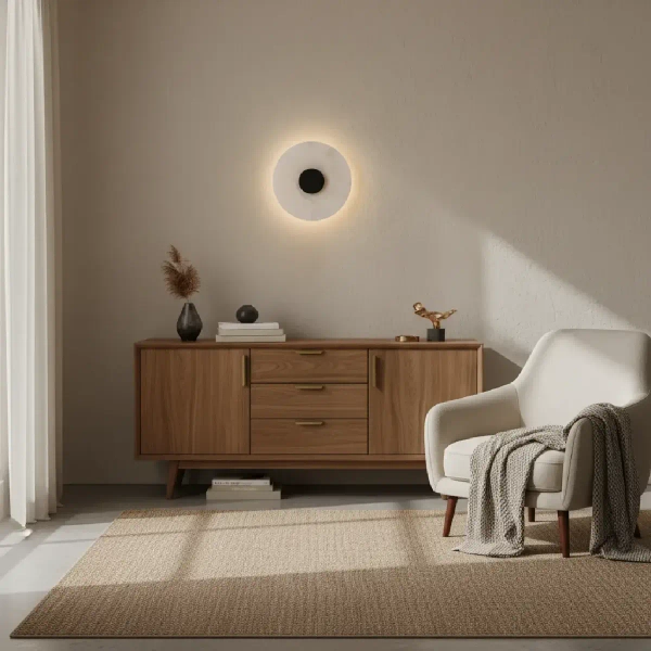 Ledowy kinkiet na ścianę Dalinia WL0114-BK LED 8W 3000K okrągły czarny