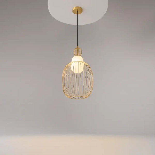 Metalowa zwisająca lampa Levitation MOD376PL-01G1 druciana mosiądz