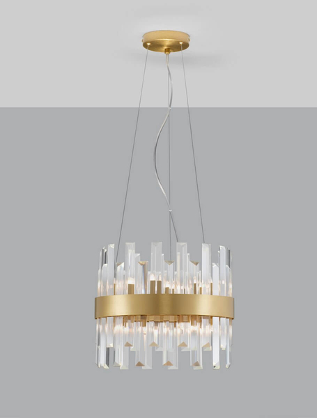 Okrągła lampa wisząca glamour CHOLULA LE42907 Luces Exclusivas nad łóżko złota
