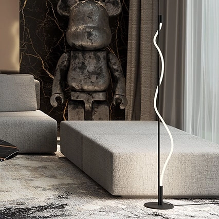 Lampa podłogowa Rosa MOD166FL-L15B3K LED 15W 3000K sznur czarna