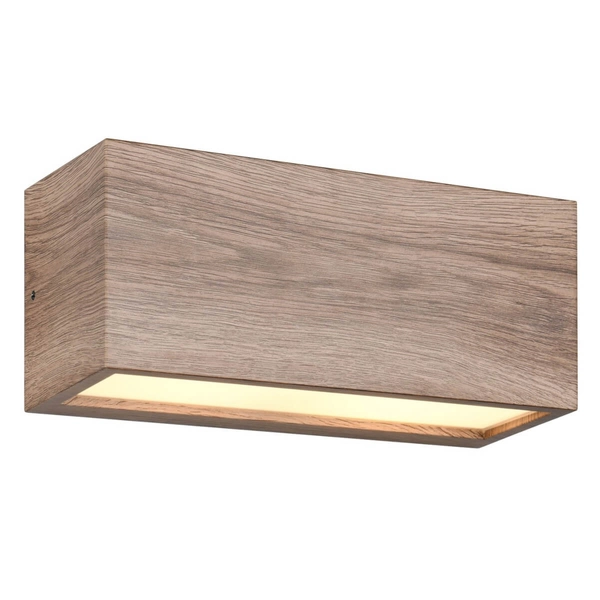 Tarasowa lampa ścienna Mayenne 218560235 IP44 kostka prostokąt drewniana outlet