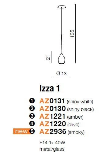 Szklana lampa wisząca Izza bursztynowa kropla do sypialni