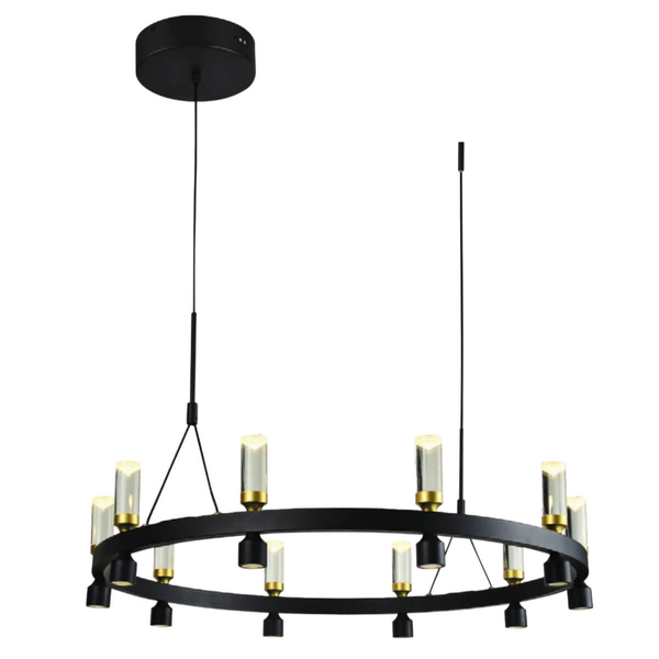 Nowoczesna lampa wisząca Almelo ring LED 49W 3000K nad stół czarna