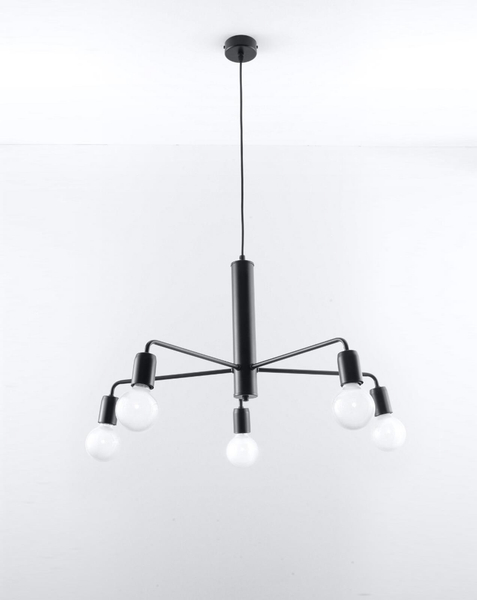 LAMPA wisząca SL.0304 metalowa OPRAWA zwis pająk sticks czarny