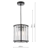 Wisząca lampa do przedpokoju Kiran KIR0122 kryształowa czarny