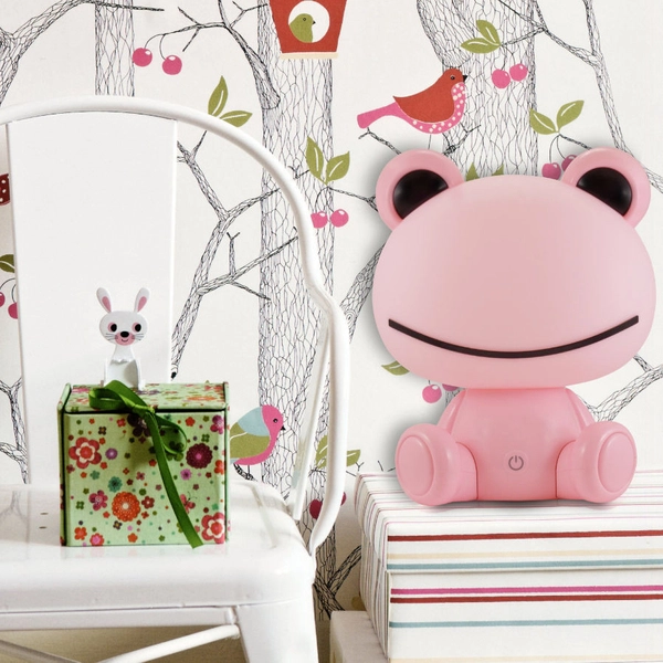 Nocna lampa stołowa ŻABKA 307675 Polux LED 2,5W 3000K dziecięca różowa