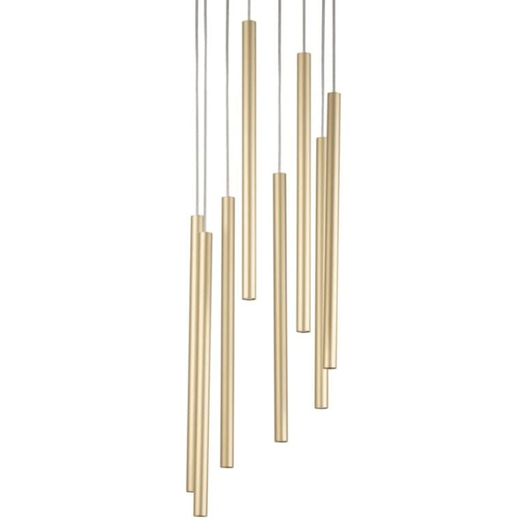 Lampa wisząca salonowa Sopel 33630 Sigma okrągła tuby metalowa złota