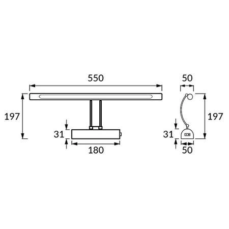 Kinkiet LAMPA ścienna ANITA 00016 Ideus metalowa OPRAWA do łazienki listwa galeryjka LED 12W 4000K nad lustro IP44 chrom