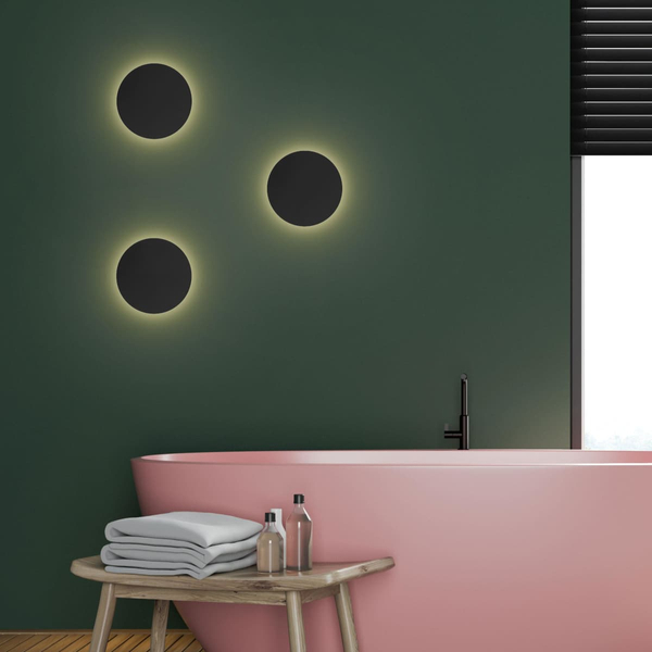 Okrągła lampa ścienna Luna 6012 TK Lighting metalowy czarny