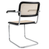 Kuchenne krzesło z podłokietnikami VIENNA MH-015CH-BN Step rattan czarne beżowe