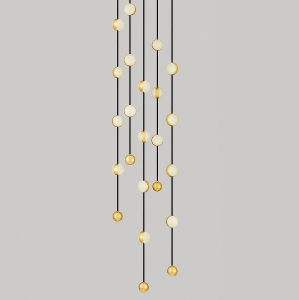 Wisząca lampa CUTERVO LE44601 LED 64W 3000K bombki czarna złota biała