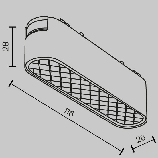 Lampa do szyny magnetycznej Basis TR084-1-6W3K-W LED 6W 3000K podłużna biała