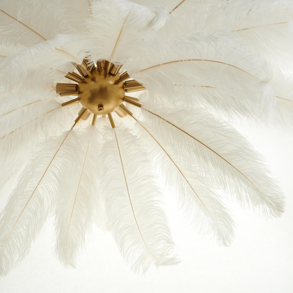 Wisząca lampa pióra EMU ST-DN127 white do salonu biały złoty